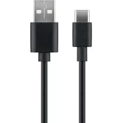 MicroConnet Kabel USB C-A 2.0, 1m črn