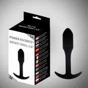 Gardj Europe Rocket drill 3,8-palčni črn analni čep 3,8 palca/9,6 cm