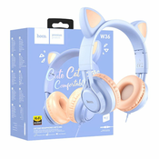 hoco. Slušalice sa mikrofonom, 3.5mm utikac, 1.2m kabel - W36 slušalice Macje uši,Dream Blue