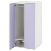 SMASTAD / PLATSA Garderober, bela/lila, 60x57x123 cm