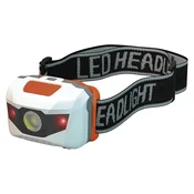Naglavna LED svetilka 1 LED 1W+2LED, 3xAAA, 85 lm, 65m