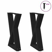 Noge za klub stolic 2 kom Crne 38 x (42-43,3) cm Celicne