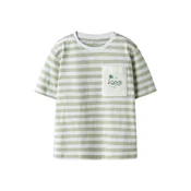 NAME IT Majica NKMJesper pastelno zelena/temno zelena/bela