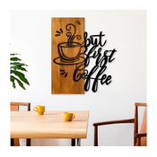 Aberto Design Zidna dekoracija Coffee First, 50x58x3 cm, Smede boje