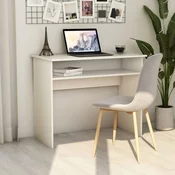 Vidaxl Pisalna miza bela 90x50x74 cm iverna plošča