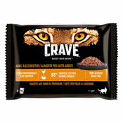 Ekonomično pakiranje Crave hrana za mačke vrećice multi pakiranje 48 x 85 g - pašteta s piletinom i puretinom