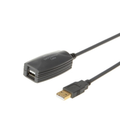 E-GREEN Kabl sa pojačivačem USB A - USB A M/F 5m crni