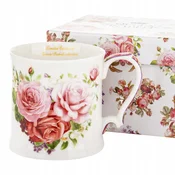 Porcelanasta skodelica z vrtnicami 360 ml cvetlični darilni vzorec v čajni škatli 360 ml