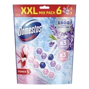 Osvežilni blok za stranišče, 6-delni, DOMESTOS Power 5, magnolija in sivka, 6 kosov