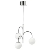 SIMRISHAMN Visilica, trokraka, hromirano/opal bela staklo, 55 cm
