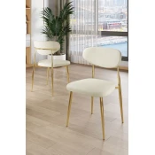 Hanah Home Set stolica Vina, 56x76x97 cm, 6 komada,Krem