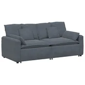 Vidaxl Modularni kavč z blazinami temno siv
