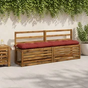 vidaXL Blazina za klop VIANEN 100% poliester Rdeča 180 x 30 x 12 cm
