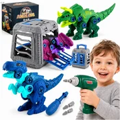 Trije DINOZAVRJI za VRTEČ IZVIJAČ IZVIJAČ NAREDITE 3D KOMPLET ZA KONSTRUKCIJO