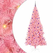 Vidaxl Božično drevo med 300 LED z stojalom Roza 210 cm PVC