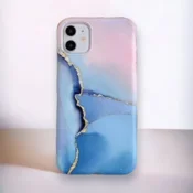 Infostyle Silikonski ovitek Marble za iPhone 14 Plus/15 Plus Svetlo modra/TPU silikon