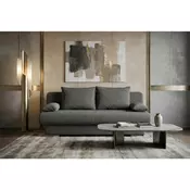 P & B ZOFA S POSTELJNO FUNKCIJO, temno siva tekstil, leseni material