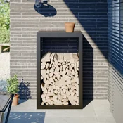 Stalak za drva za ogrjev crni 60x40x100 cm celicni