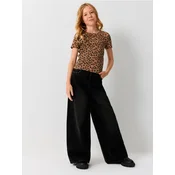 Sinsay - Pamucne wide leg farmerke sa ukrasnim nitnama - crno