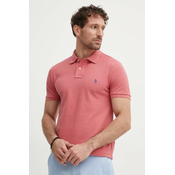 Pamucna polo majica Polo Ralph Lauren boja: ružicasta, bez uzorka, 710536856
