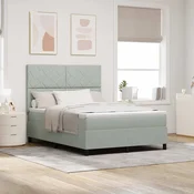 vidaXL vidaXL Box Spring Postelja z Vzmetnico Svetlo Siva 160x200 cm Žamet, (22052519)