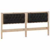 Vidaxl Vzglavje Drugo Rjava in črna 180 cm Trdna borovina