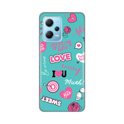 Silikonska maska za Xiaomi Redmi Note 12 5G (EU) Love Print tirkizna