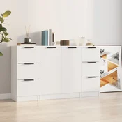 Komode bijela 3 kom od konstruiranog drva