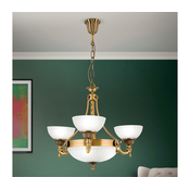 Orion LU 1689/3+3 - Luster na lancu ROCCA 6xE27/60W/230V, precnik 64 cm, bronza/bela
