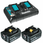 MAKITA Set baterija 2x BL1850B 18V/5.0Ah + Brzi punjac sa dva porta