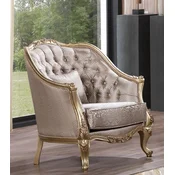 Casa Padrino luxury baroque armchair silver/gold - Magnificent living room armchair with elegant pattern - Luxury living room furniture in baroque style - Baroque furniture