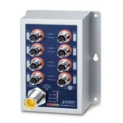 PLANET IP50 Ind 8-P 10/100TX M12 Unmanaged None Power over Ethernet (PoE) Blue, Grey