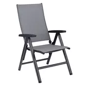 Kettler KETTLER CIRRUS podesiva sklopiva vrtna stolica, aluminij, antracit/siva, 150 kg