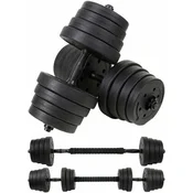 Funfit podesivi set utega 30 kg 2x15 kg - crno