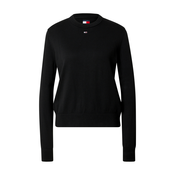 Tommy Jeans Pulover ESSENTIAL črna