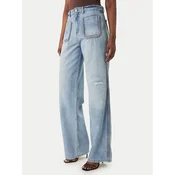 Just Cavalli Jeans hlače 80PAB5T3 CDWCD Modra Straight Fit