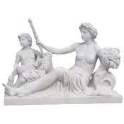 Casa Padrino Antique Style Marble Sculpture Woman with Child Gray 150 x H. 160 cm