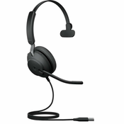 Jabra Evolve2 40 SE Single-sided headset Wired USB-A port 3 microphones Noise-isolating design MS Teams certified
