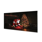 tulup.si Stenska plošča za kuhinjo Božični drevo dekoracijo darila claus 100x50 cm
