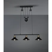 Reality - Luster na sajli POULI 3xE27/40W/230V crna