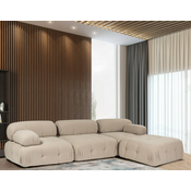 ATELIER DEL SOFA Ugaona garnitura Doblo 3 Seater with Pouffe ( L1 O1 1R Pouffe) Peach