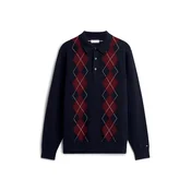 TOMMY HILFIGER Pulover mornarska/temno rdeča