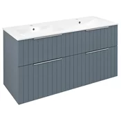 CIRASA omarica z dvojnim umivalnikom 121x66x46cm, trak siena - Modra - 121x66x46 cm - Sapho - CIRASA - 24 - MDF/laminat - 1210 - 660 - 460 - 14