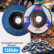 Set lepezastih brusnih ploca 10 komada