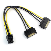 E-GREEN Naponski adapter za PCI-E VGA (6-pin) -2x Sata crni