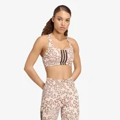 Modrček adidas x Farm Rio Optime Bra Ecru Tint/ Multicolor/ Shadow Brown S