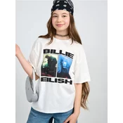 Sinsay - Majica Billie Eilish - krem