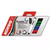Flomaster Kores, marker za bijelu ploeu, 2083, 1-3 mm, set od 4 boje, PVC etui