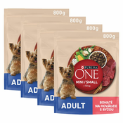 PURINA ONE MINI/SMALL Adult, govedina z rižem 4 x 800 g