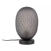Trio Lighting Namizna svetilka Facette, dimno siva, višina 29 cm, steklo, E27 - Dnevna soba / jedilnica - Sodobni - mat siva kot dim, črna